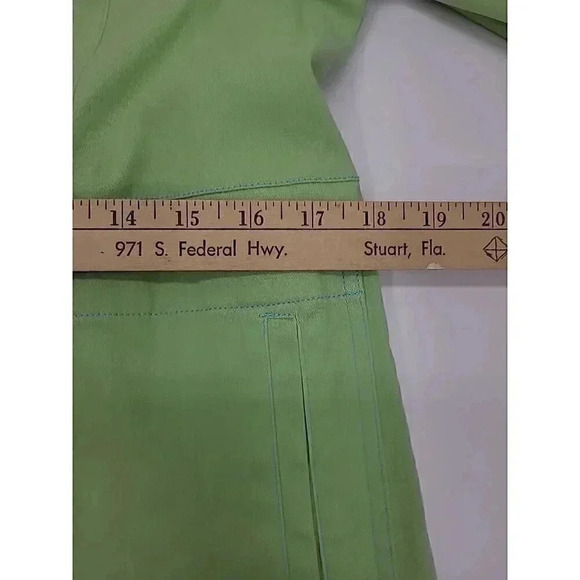 Denim & Co Trench Coat Women's Size Medium Lined Spring Jacket Green - Picture 5 of 8